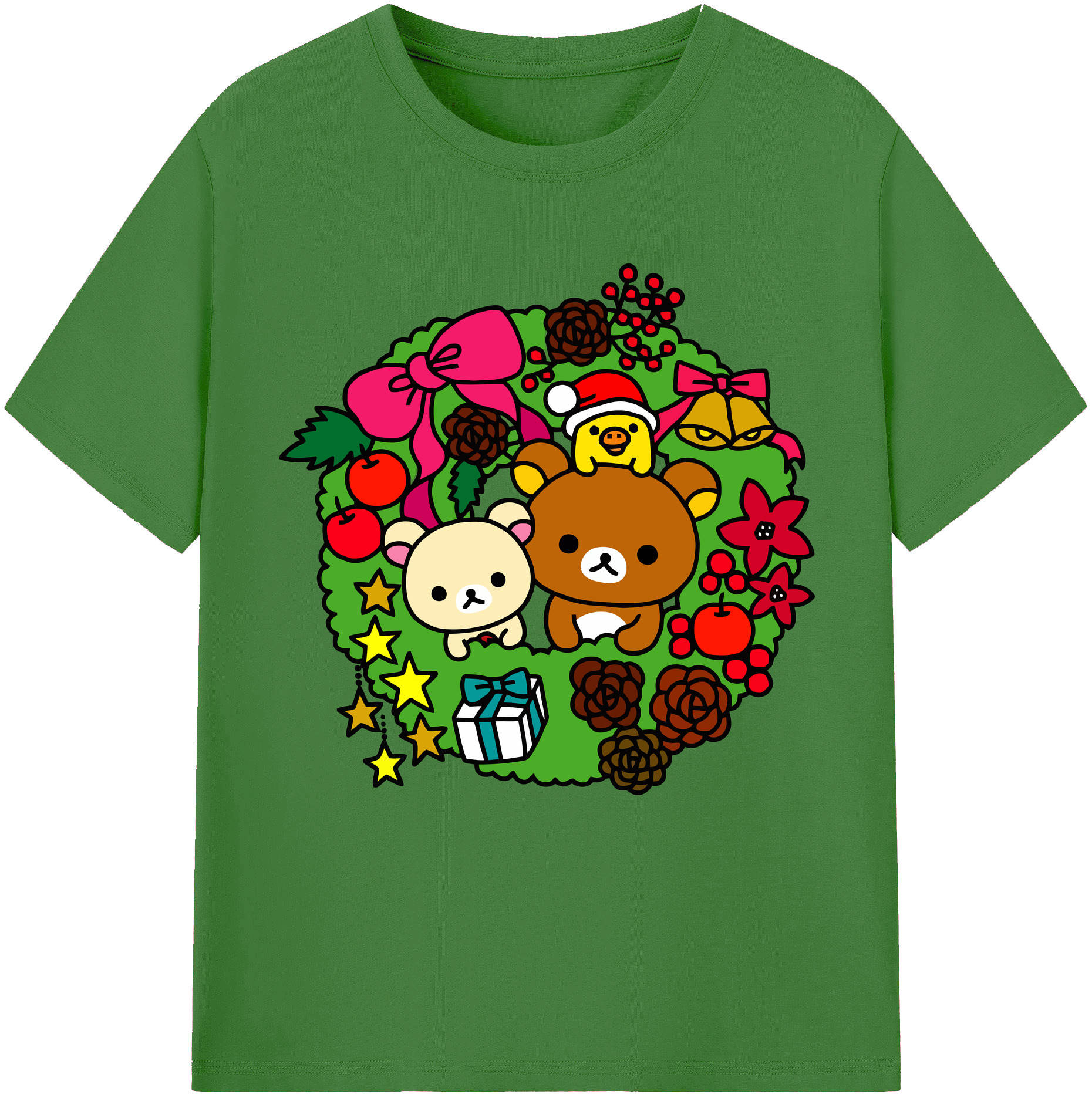 （画像用） リラックマ リラックマ キイロイトリ Rilakkuma Korilakkuma Kiiroitori レディースカジュアルプリントTシャツ（綿100％）